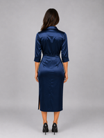 Women’s Satin Look Cowl Neck Midi Dress – Elegant Occasion Dress