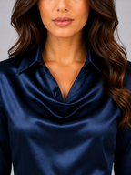 Women’s Satin Look Cowl Neck Midi Dress – Elegant Occasion Dress