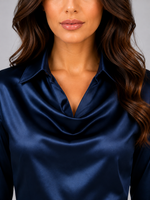 Women’s Satin Look Cowl Neck Midi Dress – Elegant Occasion Dress