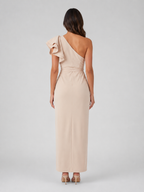 Women’s Sculpting One-Shoulder Midi Dress – Ruffle Detail