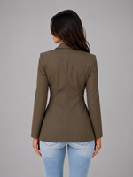 Women's Single Breasted Tailored Blazer – Smart Office Jacket
