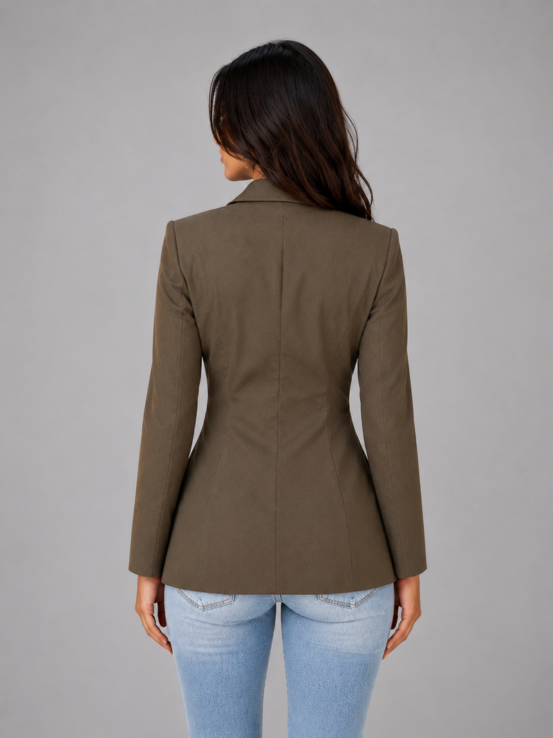 Women's Single Breasted Tailored Blazer – Smart Office Jacket