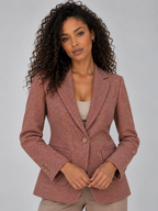 Women’s Single Breasted Tailored Blazer – Smart Casual Wool Blend Jacket