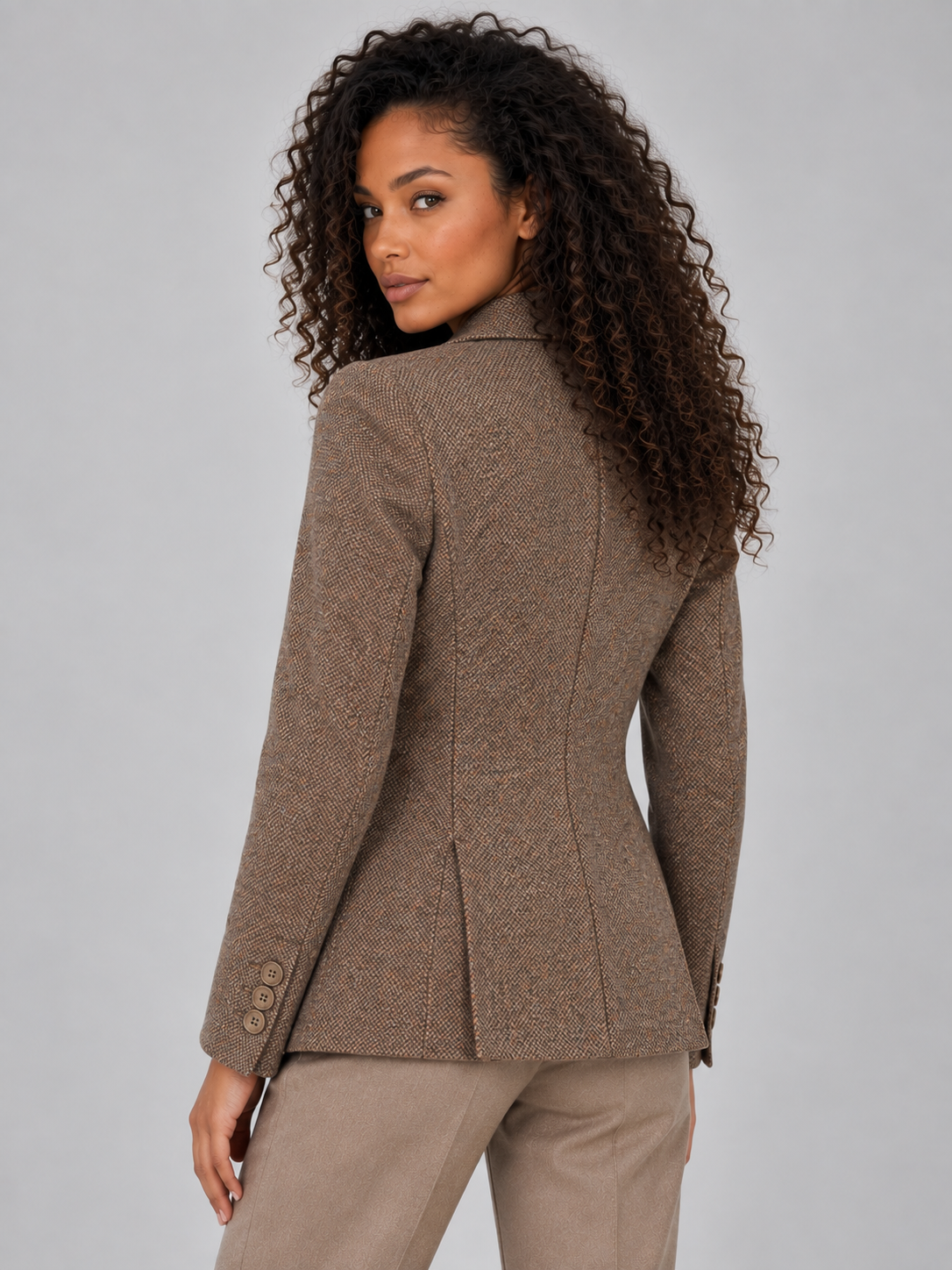 Women’s Single Breasted Tailored Blazer – Smart Casual Wool Blend Jacket
