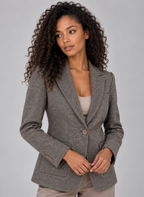 Women’s Single Breasted Tailored Blazer – Smart Casual Wool Blend Jacket