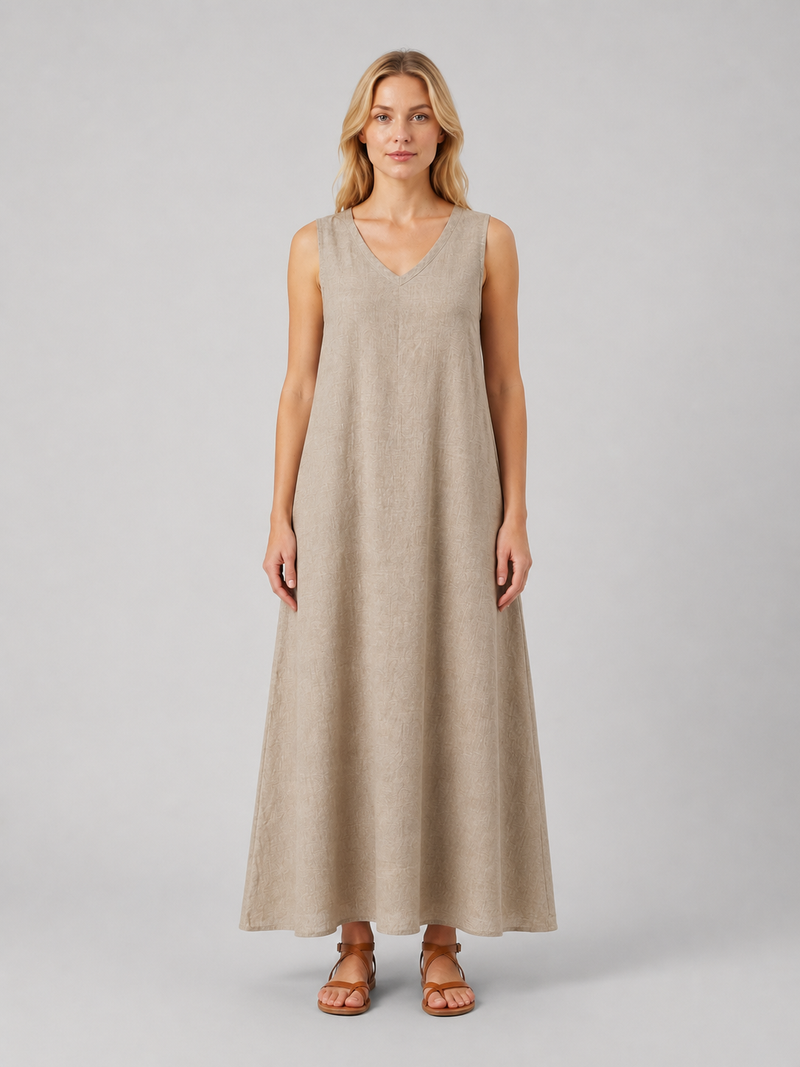 Women's Sleeveless A-Line Maxi Dress – Relaxed Summer Elegance – Montleigh