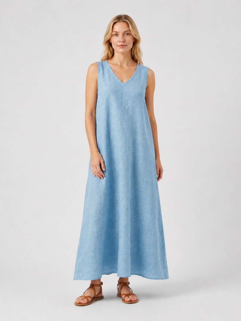 Women's Sleeveless A-Line Maxi Dress – Relaxed Summer Elegance – Montleigh