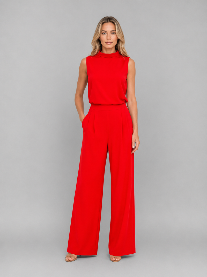 Women's Sleeveless Wide Leg Co-Ord Set – Casual Two-Piece Outfit