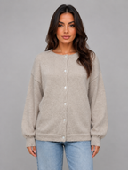 Women's Soft Knit Cardigan – Crew Neck Button Front