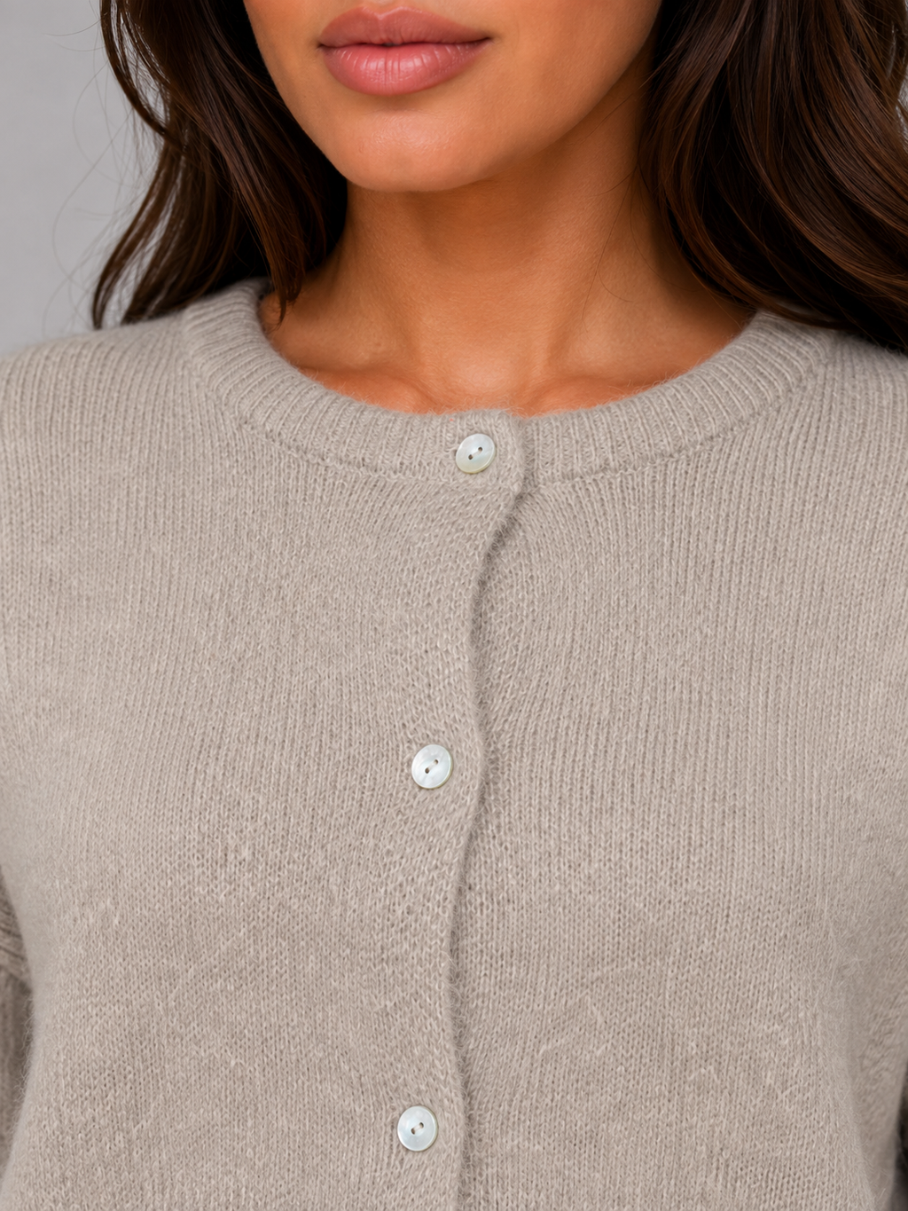 Women's Soft Knit Cardigan – Crew Neck Button Front