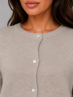 Women's Soft Knit Cardigan – Crew Neck Button Front