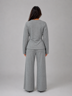 Women’s Soft Lounge Co-Ord Set – Fitted Top & Wide Leg Trousers