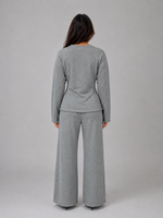 Women’s Soft Lounge Co-Ord Set – Fitted Top & Wide Leg Trousers