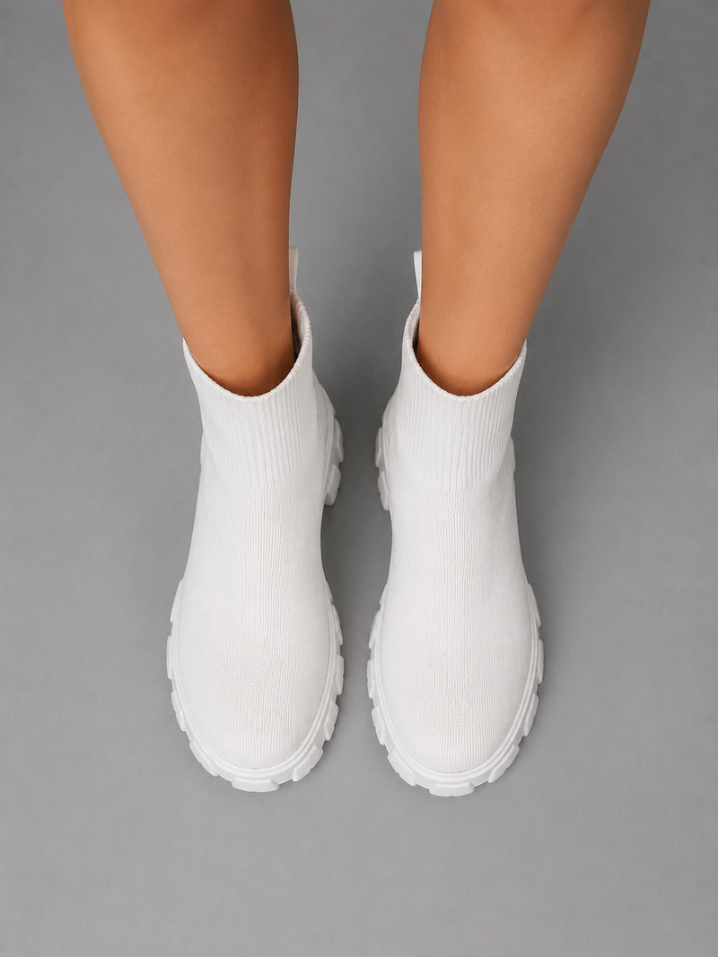 Women’s Stretch Sock Boots – Chunky Sole Everyday Winter Shoes