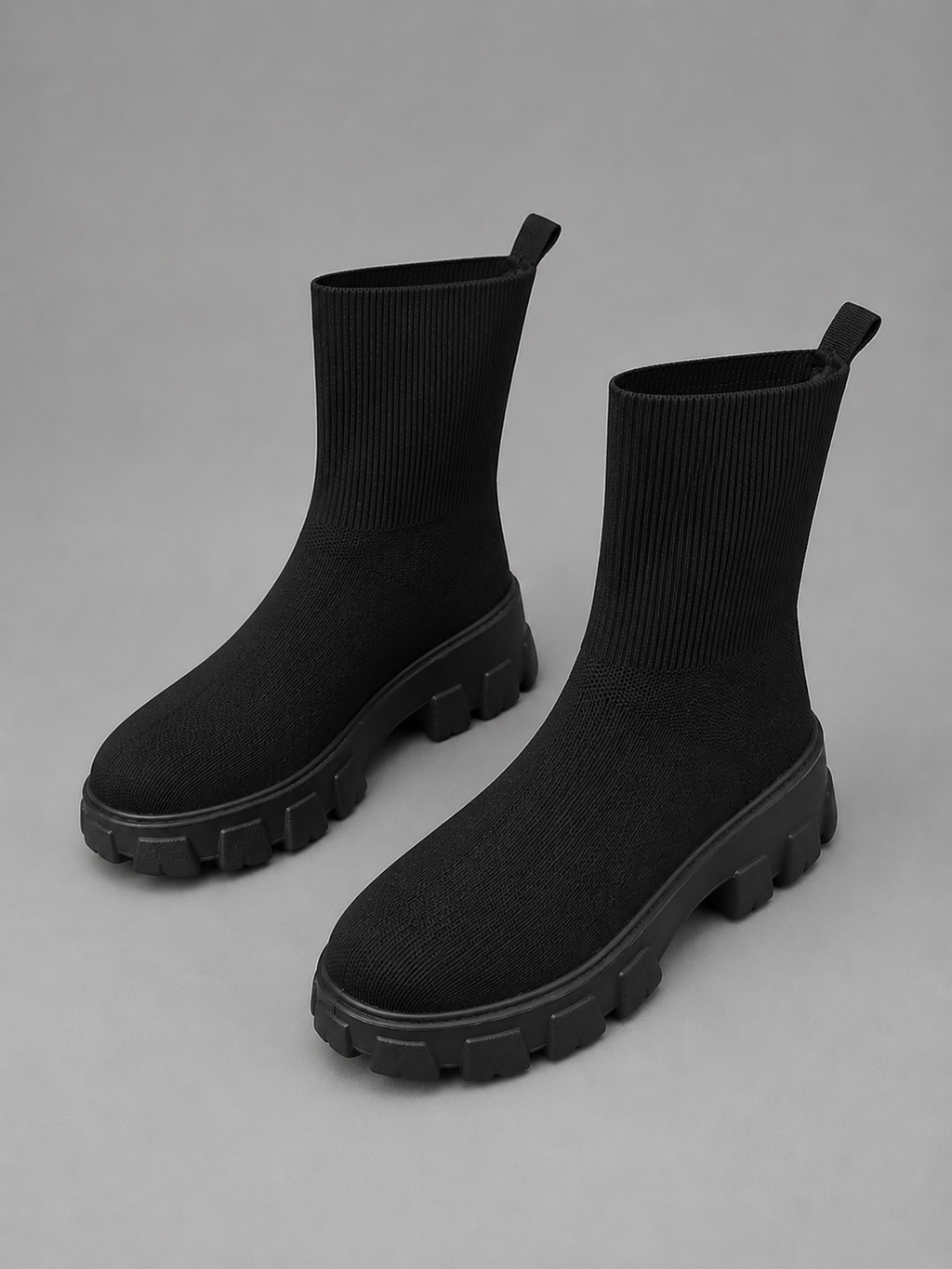 Women’s Stretch Sock Boots – Chunky Sole Everyday Winter Shoes