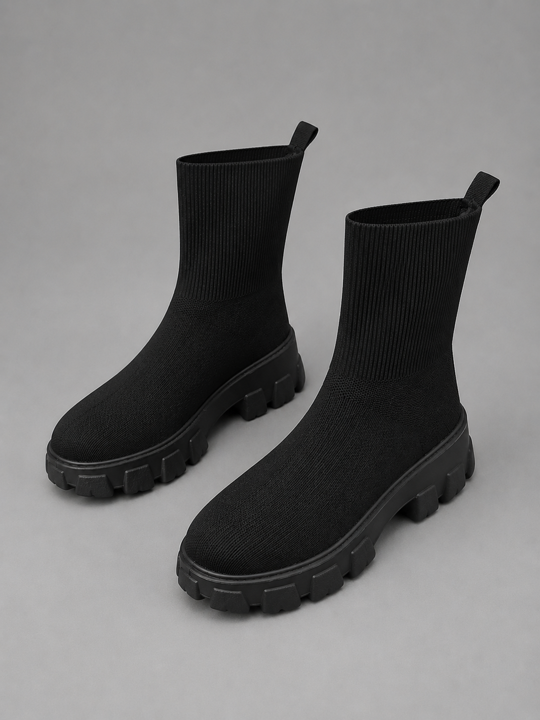 Women’s Stretch Sock Boots – Chunky Sole Everyday Winter Shoes