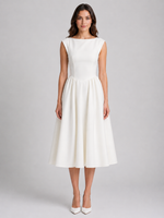 Women’s Structured Cap Sleeve Midi Dress – Elegant Occasion Style