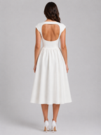 Women’s Structured Cap Sleeve Midi Dress – Elegant Occasion Style