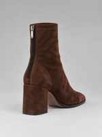 Women’s Suede-Look Ankle Boots – Square Toe Block Heel
