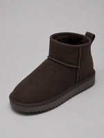 Women’s Suede Ankle Boots – Shearling Lined Winter Slip-On Shoes