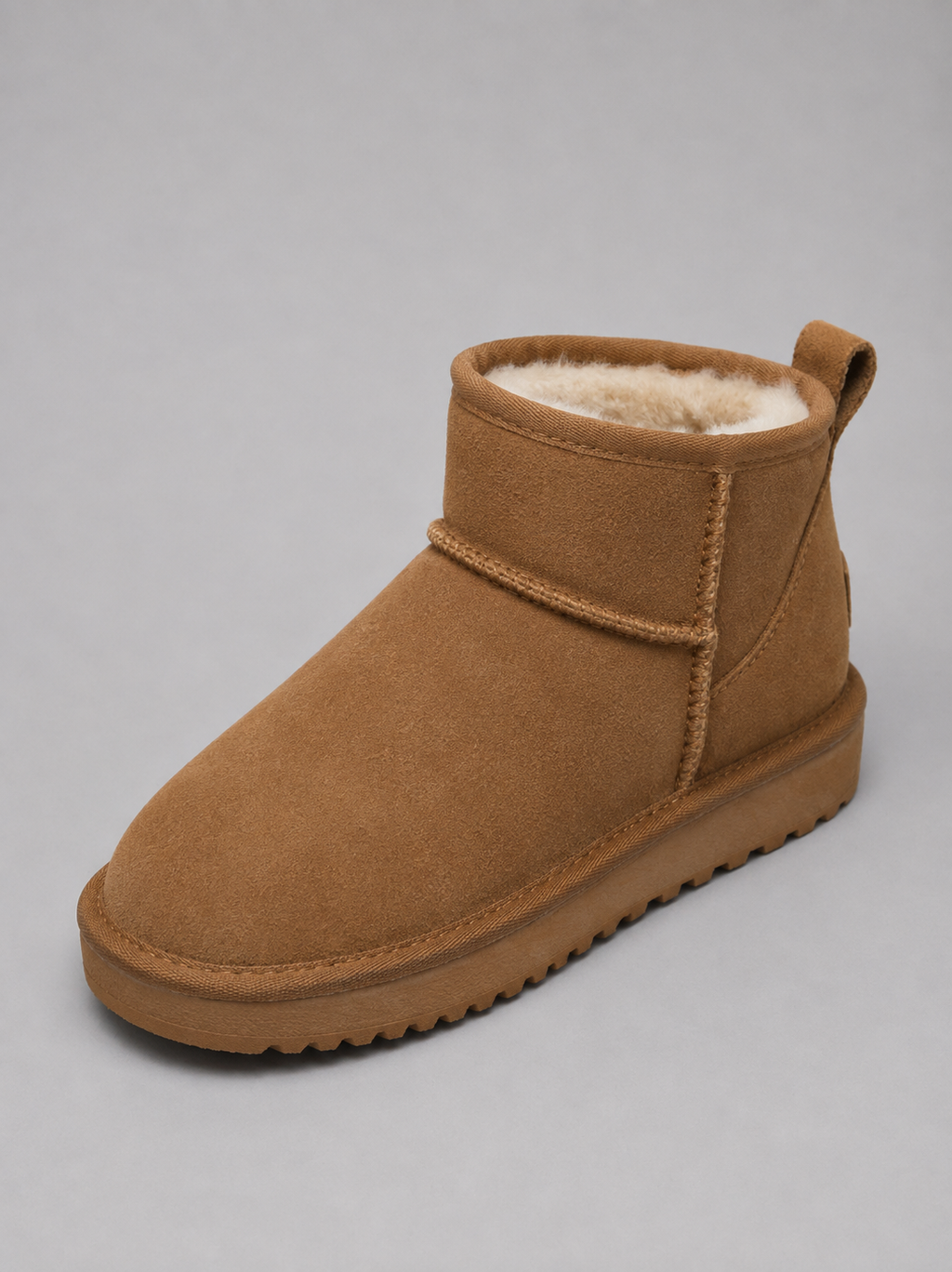 Women’s Suede Ankle Boots – Shearling Lined Winter Slip-On Shoes