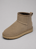 Women’s Suede Ankle Boots – Shearling Lined Winter Slip-On Shoes