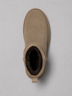 Women’s Suede Ankle Boots – Shearling Lined Winter Slip-On Shoes