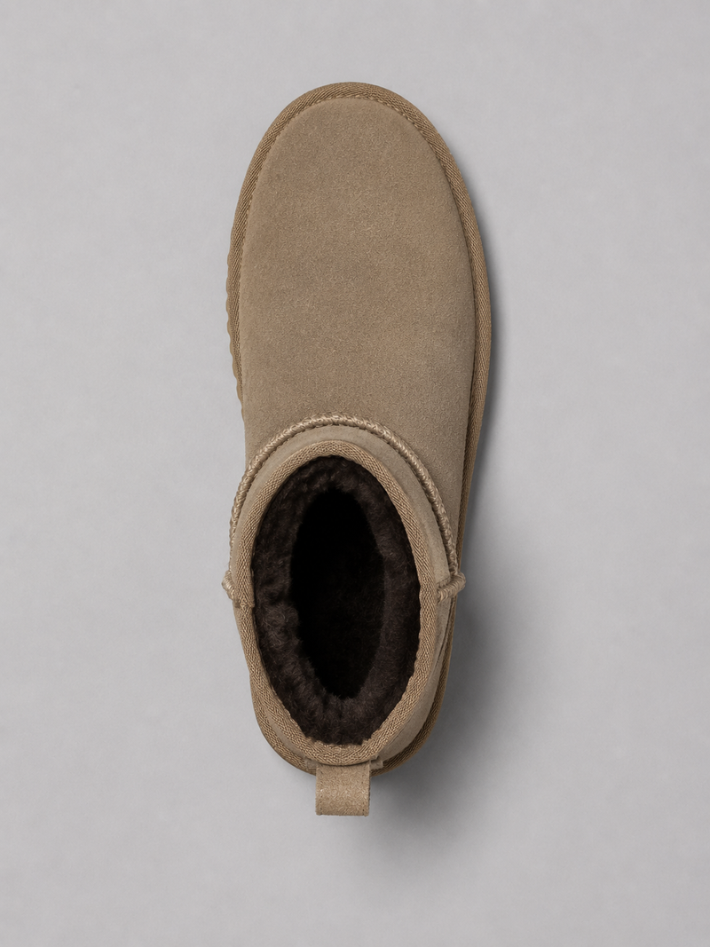 Women’s Suede Ankle Boots – Shearling Lined Winter Slip-On Shoes