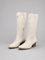 Women’s Suede Cowboy Boots – Western Block Heel Style