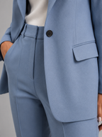 Women’s Tailored Blazer & High-Waist Trousers Set – Elegant Structured Suit