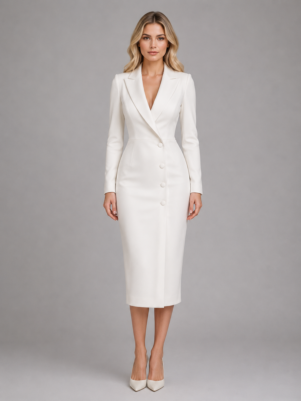 business formal midi dress Tqcoqu Long Sleeve Elegant Dress for Women Notched Lapel Business Casual Clothes with Pocket Work Spring Blazer Midi Dress,Black,Women's S-XXL