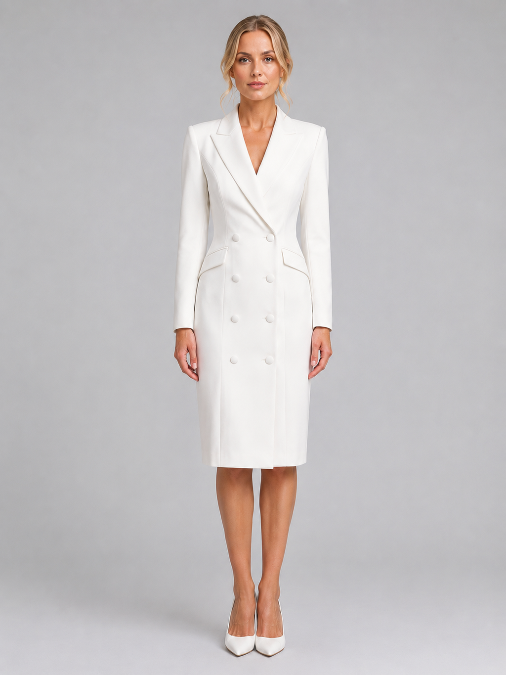 Women's Tailored Blazer Midi Dress – Formal Occasion Style – Montleigh