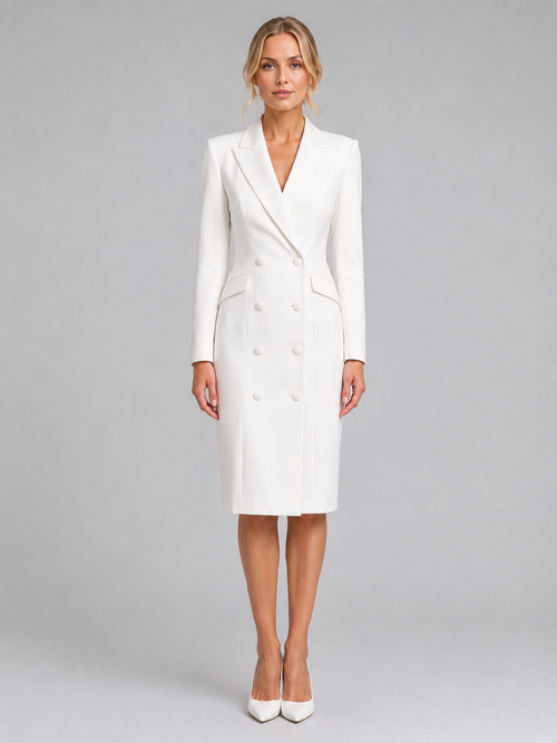 Women's Tailored Blazer Midi Dress – Formal Occasion Style – Montleigh