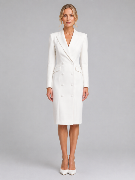 Women's Tailored Blazer Midi Dress – Formal Occasion Style – Montleigh