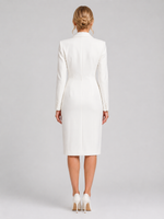 Women’s Tailored Blazer Midi Dress – Formal Occasion Style