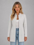 Women’s Tailored Coat – Button Front Longline Jacket