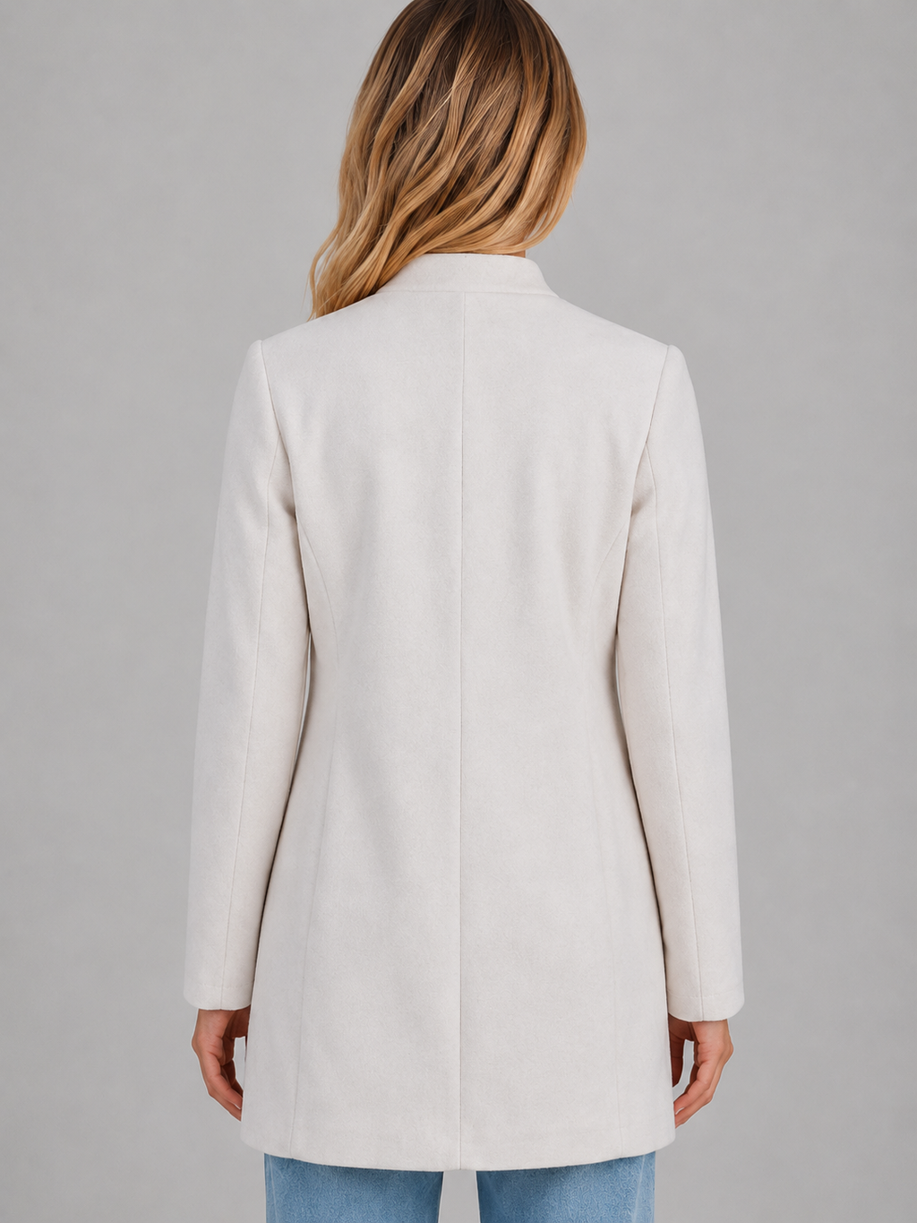 Women’s Tailored Coat – Button Front Longline Jacket