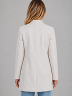 Women’s Tailored Coat – Button Front Longline Jacket