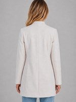 Women’s Tailored Coat – Button Front Longline Jacket