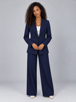 Women’s Tailored Two-Piece Trouser Suit – Double Breasted Blazer & Wide Leg Trousers Set