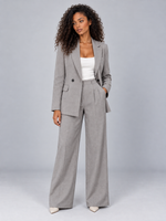 Women’s Tailored Two-Piece Trouser Suit – Double Breasted Blazer & Wide Leg Trousers Set