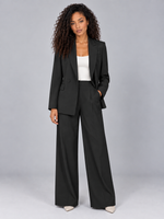 Women’s Tailored Two-Piece Trouser Suit – Double Breasted Blazer & Wide Leg Trousers Set