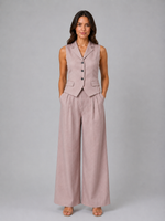 Women's Tailored Waistcoat & Wide Leg Trouser Set – Smart Elegant Co-Ord