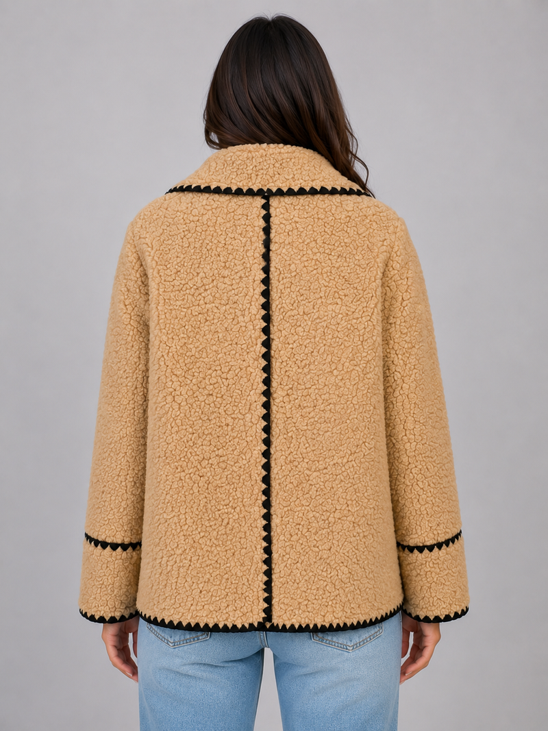 Women’s Teddy Fleece Jacket – Borg Button Front Coat