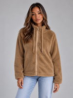 Women’s Teddy Fleece Zip-Up Jacket – Soft High Neck Jumper