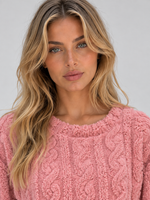 Women’s Thermal Fleece Pyjama Set – Cable Knit Textured Top & Trousers