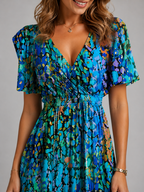 Women’s V-Neck Summer Dress – Flowing Silhouette