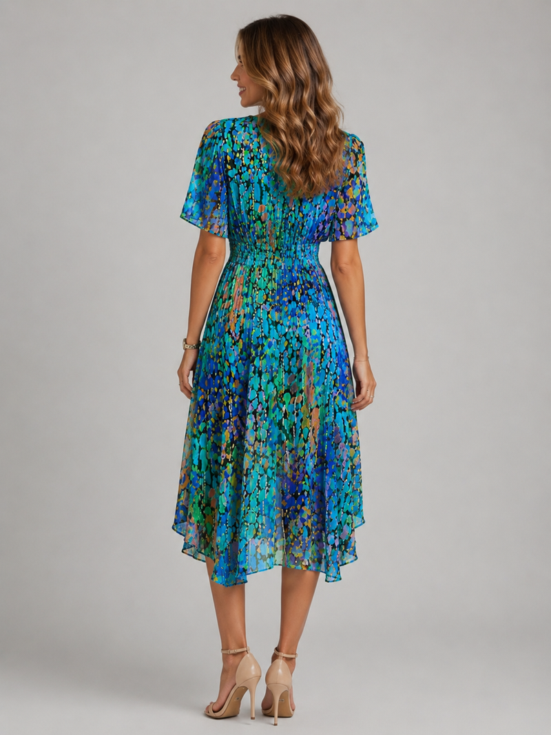 Women’s V-Neck Summer Dress – Flowing Silhouette