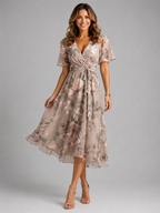 Women’s V-Neck Summer Dress – Flowing Silhouette