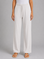 Women's Relaxed Drawstring Trousers – Wide Leg Casual Fit